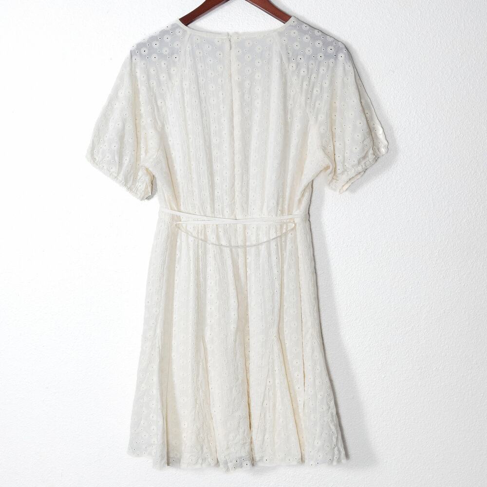 Madewell Embroidered Short Sleeve Dress Ivory Size 8 Cottagecore Romantic - Picture 3 of 12